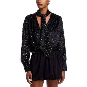 NEW SIMKHAI kayleigh long sleeve top in black